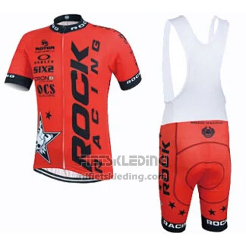 2015 Fietskleding Rock Racing Zwart en Oranje Korte Mouwen en Koersbroek